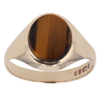 9ct Yellow Gold Tiger's Eye Signet Ring