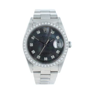 Rolex Custom Oyster Perpetual Date Pre Owned Watch Ref 15200
