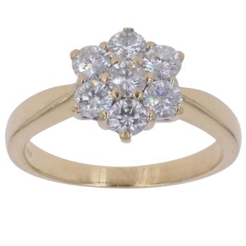 18ct Yellow Gold 1.00ct Brilliant Cut Diamond Cluster Ring