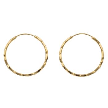 22ct Yellow Gold Faceted Hoop Earrings