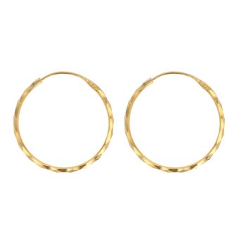 22ct Yellow Gold Faceted Hoop Earrings