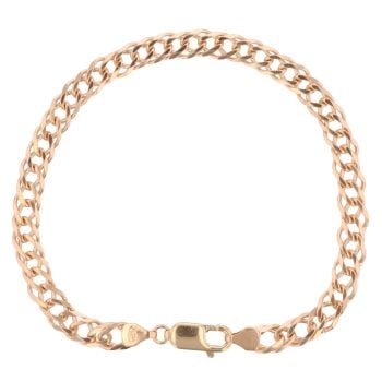 9ct Yellow Gold Double Curb Bracelet 8"