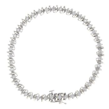 9ct White Gold 0.50ct Brilliant Cut Diamond Bracelet 7"