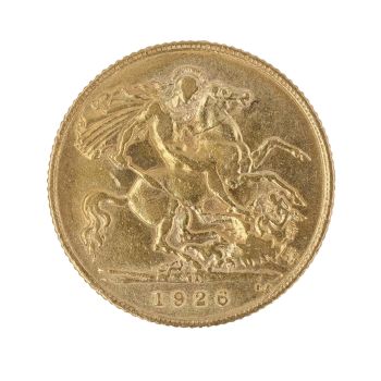 1926 George V Large Head South Africa Half Sovereign Coin