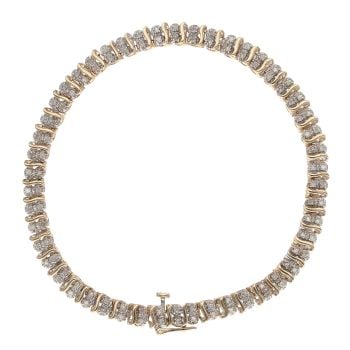9ct Yellow Gold 1.00ct Brilliant Cut Diamond Bracelet 7"