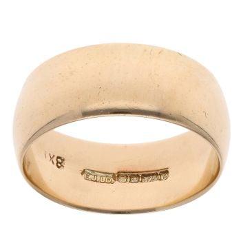 9ct Yellow Gold Plain 8mm Wedding Band