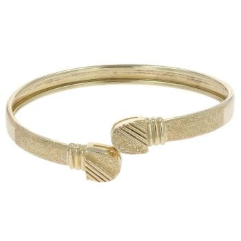 14ct Yellow Gold Frosted Torque Bangle