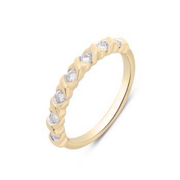 Silver 18ct Yellow Gold Plated 0.33ct Lab Grown Diamond Eternity Ring