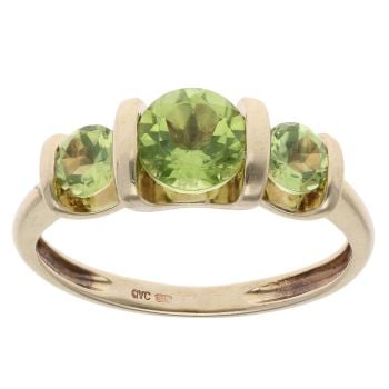 9ct Yellow Gold Peridot Three Stone Ring