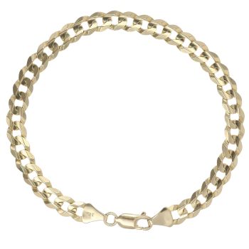 9ct Yellow Gold Curb Bracelet 9"