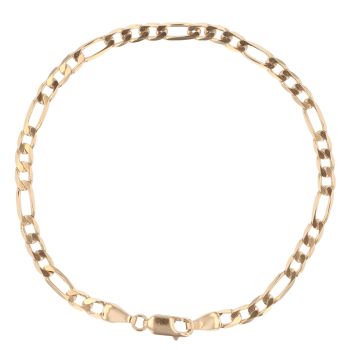 9ct Yellow Gold Figaro Bracelet 7.5"
