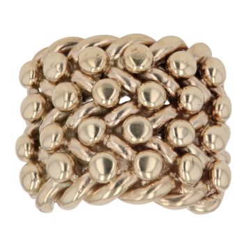 9ct Yellow Gold Four Row Keeper Ring