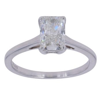 9ct White Gold 1.02ct Radiant Cut Lab Grown Diamond Solitaire Ring