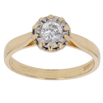 18ct Yellow Gold 0.33ct Brilliant Cut Diamond Solitaire Ring