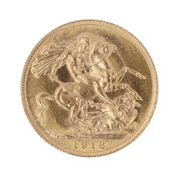 1918 George V Large Head Australia Full Sovereign Coin