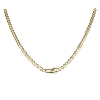 14ct Yellow Gold Monaco Classic Plain Lock Curb Chain 22"