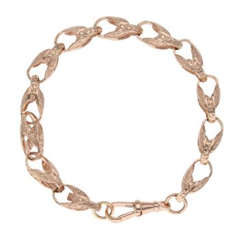 9ct Rose Gold Tulip Bracelet 8.5"