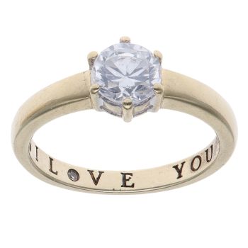 9ct Yellow Gold Cubic Zirconia Single Stone Ring