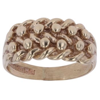 9ct Yellow Gold Two Row Keeper Ring