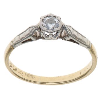18ct Yellow Gold 0.10ct Brilliant Cut Diamond Solitaire Ring