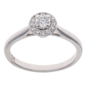 18ct White Gold 0.25ct Brilliant Cut Diamond Cluster Ring
