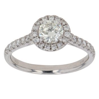 Platinum 1.00ct Brilliant Cut Diamond Cluster Ring