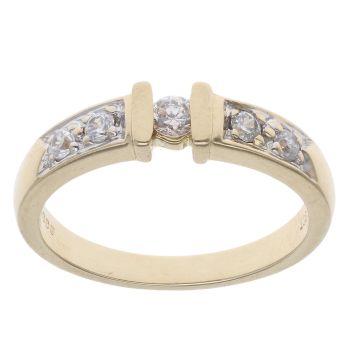 9ct Yellow Gold Cubic Zirconia Five Stone Ring