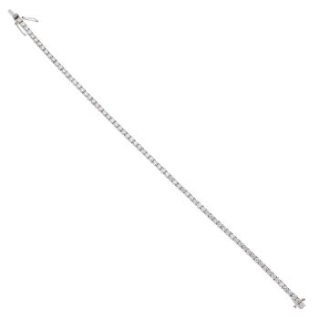 18ct White Gold 3.00ct Brilliant Cut Diamond Tennis Bracelet 7"