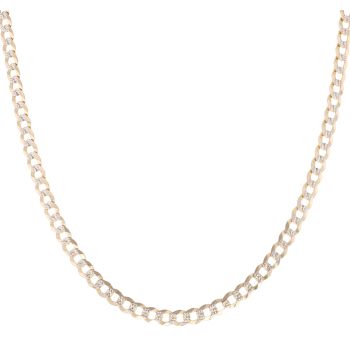 9ct Yellow Gold Diamond Cut Curb Chain 18"