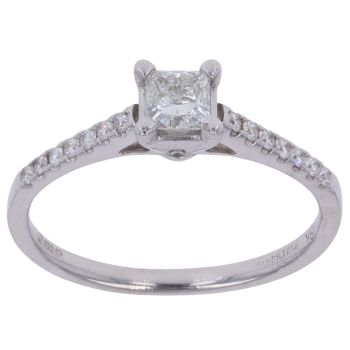 18ct White Gold 0.50ct Princess Cut Diamond Solitaire Ring