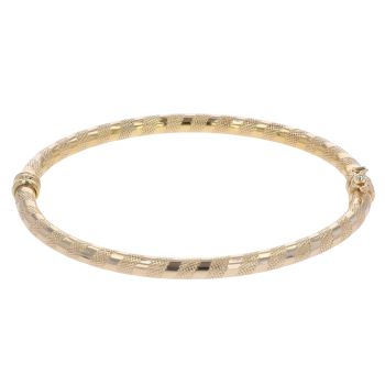 9ct Yellow Gold Patterned Hinged Bangle