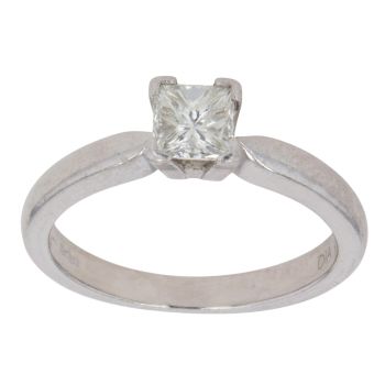 Platinum 0.50ct Princess Cut Diamond Solitaire Ring