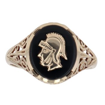 9ct Yellow Gold Onyx Centurion Signet Ring