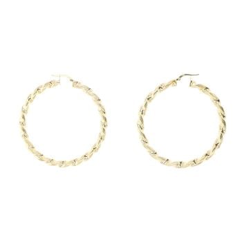 9ct Yellow Gold Twist Hoop Earrings