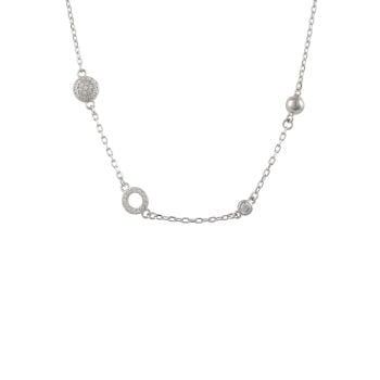 Sterling Silver Fixed Charm Chain Bracelet