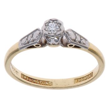 18ct Yellow Gold 0.05ct Brilliant Cut Diamond Solitaire Ring