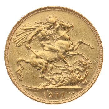 1911 George V Large Head UK Full Sovereign Coin