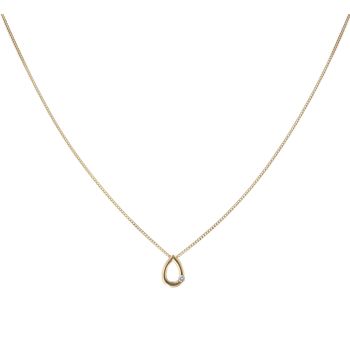 18ct Yellow Gold 0.04ct Diamond Fancy Pendant and Chain 16"
