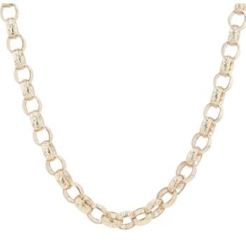 9ct Yellow Gold Patterned Belcher Chain 22"