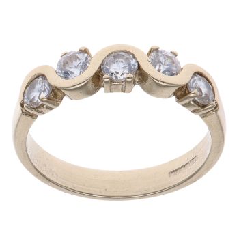9ct Yellow Gold Cubic Zirconia Five Stone Ring