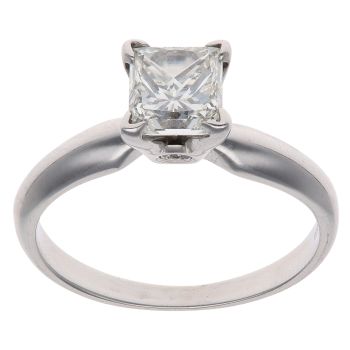 14ct White Gold 1.05ct Princess Cut Diamond Solitaire Ring