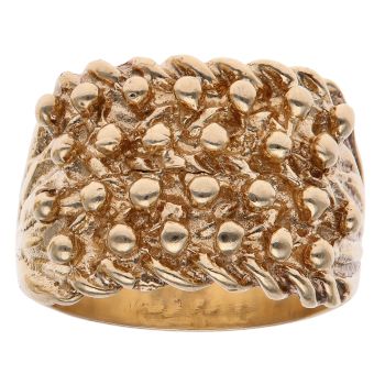 9ct Yellow Gold Four Row Keeper Ring