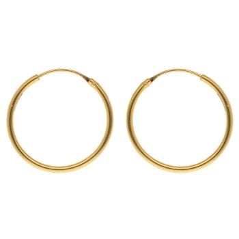 22ct Yellow Gold Classic Plain Hoop Earrings