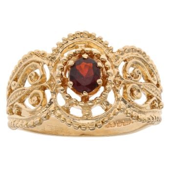 9ct Yellow Gold Garnet Dress Ring