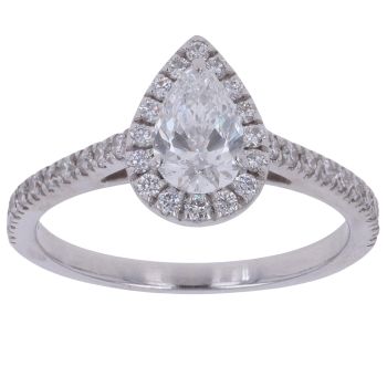 18ct White Gold 1.00ct Brilliant and Pear Cut Lab Grown Diamond Cluster Ring