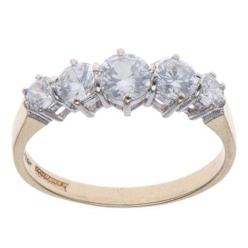 14ct Yellow Gold Cubic Zirconia Five Stone Ring