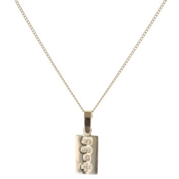 9ct Yellow Gold Hallmarked Ingot Pendant and Chain 18"