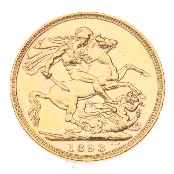 1893 Victoria Jubilee Head Australia Full Sovereign Coin