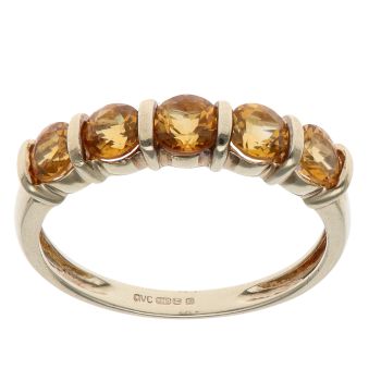 9ct Yellow Gold Citrine Five Stone Ring