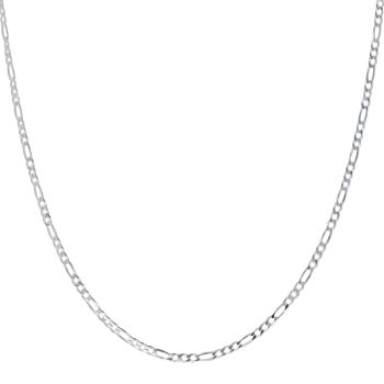 Silver Flat Figaro Chain 24"